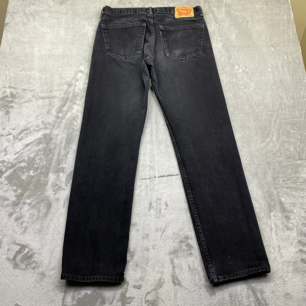 Levis 505 Regular Fit Straight Leg Jeans Faded‎ Black Mens Sz 34 Fits 32
